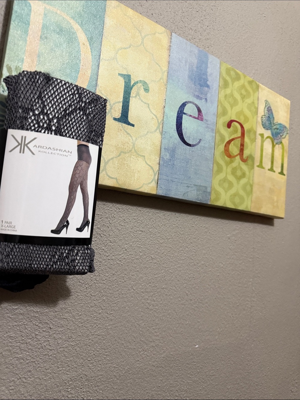 Kardashian Kollection NWT Sz XL  Gray Patterned Fishnet Tights Women’s